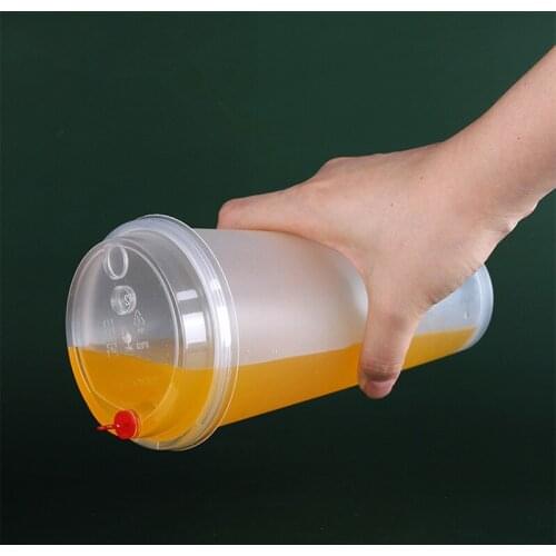 50pcs Net red thick frosted transparent plastic cups 500ml disposable coffee cup packaging milk tea juice drinking cup with lid