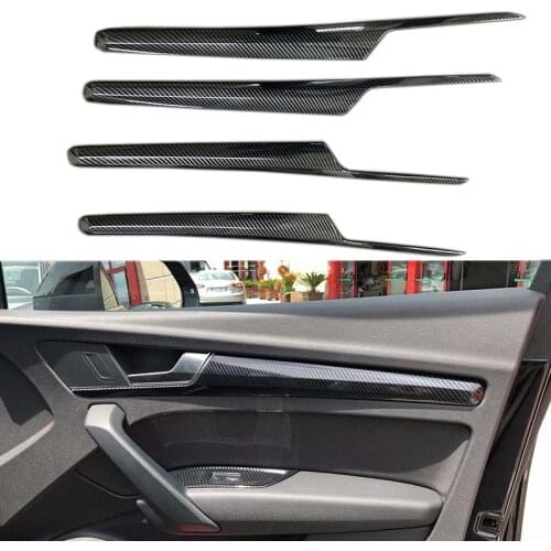 ABS Carbon Fiber Look For Audi Q5 FY 2018 2019 Left Hand Drive Car Styling Interior Door Window Handle Panel Cover Trim