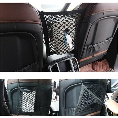 Auto Partner Universal Stretchable Vehicle Dog Barrier With Storage Net Front Seat Pet Barrier Organizer Bag Mesh Cargo Net