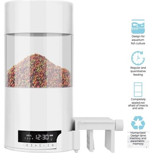 500ml Timer Fish Feeder Automatic Fish Feeder Digital Aquarium Food Feeding Tools 500ML Portable Feeding Dispenser