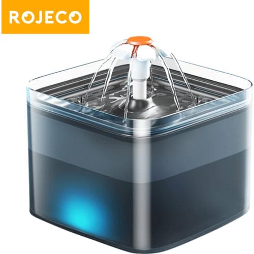 ROJECO 2L Cat Water Fountain With LED Light Automatic Drinking Feeder For Cat Kitten Auto-Sensing Bowl Feeder Food Dispenser Cat