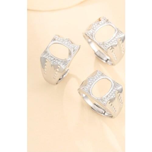 13*18mm 925 STERLING SILVER Semi Mount Bases Blanks base blank Pad rings ring Setting set diy jewelry A5611