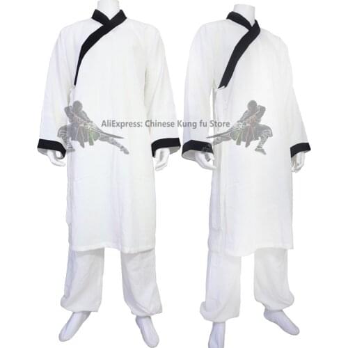 Taoist Kung fu Tai Chi Suit Martial arts Wing Chun Wushu Uniforms Shaolin Monk Robes Jacket and Pants 25 Colors Linen