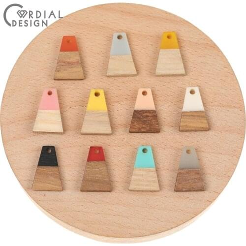 Cordial Design 100Pcs 13*18MM Jewelry Accessories/Hand Made/Earring Findings & Components/DIY Making/Natural Wood & Resin/Charms