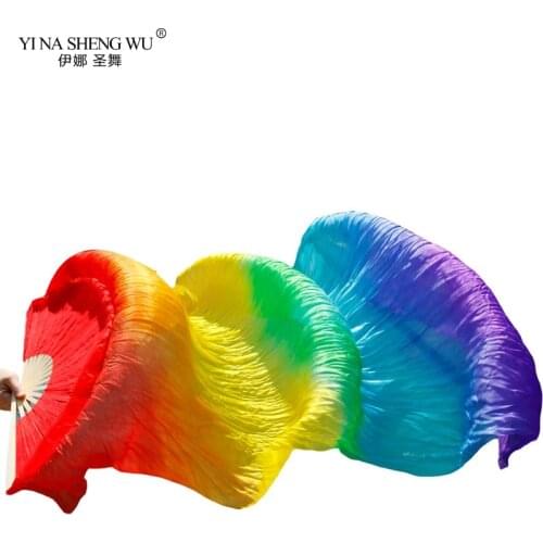 1 Piece Imitation Silk Fan Long Veil For Women/Kids Hand Made Colorful Belly Dance Performance Fan Adult Bellydance Accessories