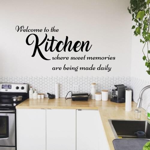 Welcome to the Kitchen Signage Wall Art Decal Kitchen Sticker For Home Kitchen Decoration Removable A002763