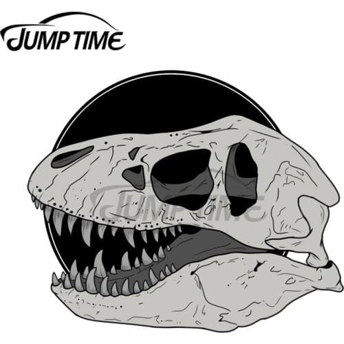 JumpTime 13 x 5.7cm For T-Rex Skull Solid Black Car Stickers and Decals Vinyl Waterproof Car Bumper Laptop Decor