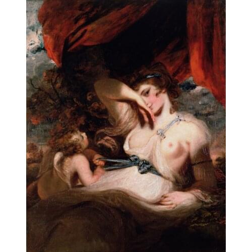 Nude canvas painting figurative prints posters Imagich Top 100 prints Cupid Untying the Zone of Venus 1788 By Joshua Reynolds