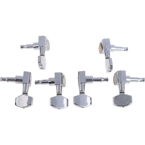 6pcs Durable Chrome Guitar String Tuning Pegs Machine Tuners 3 Left/Right Machine Heads for Acoustic Electric Guitar Accessories