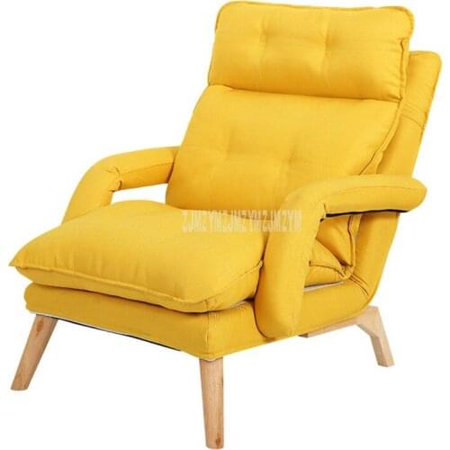 Lazy Lounge Chair Lying Reclining Chair With Footstool 4-Gear Backrest Living Room Learning WatchingTV Leisure Single Sofa Chair