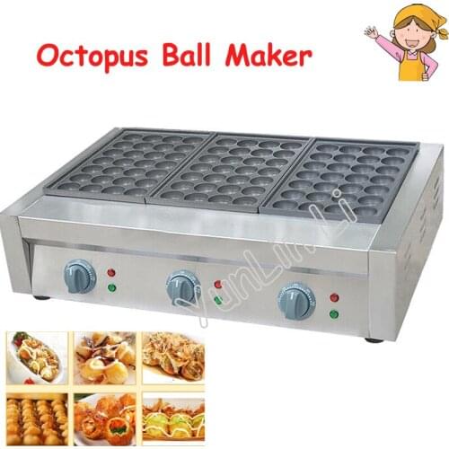 Grilled Fish Ball Machine Commercial Octopus Ball Machine Fish Egg Furnace Electric Three Board Fish Furnace FY-3