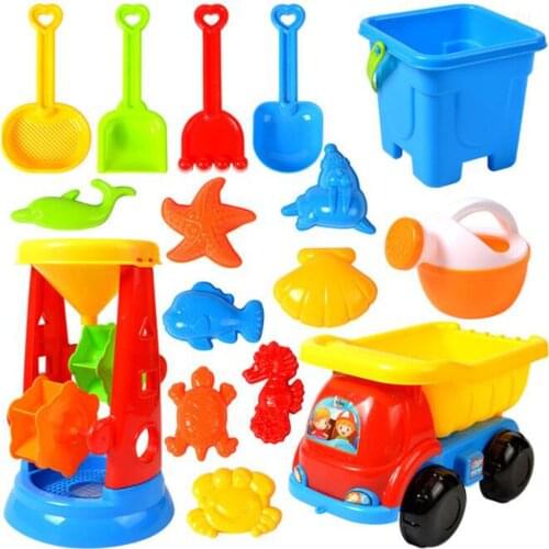 40# 16 Piece Summer Seaside Beach Children Toys Play Sand Building Set Sand Play Sandpit Toy Holiday Outdoor Education Kids Toy