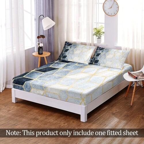 Customize 3D Print Gradient Square Fitted Sheet Queen King Size Elastic Band Bed Sheet Home Bedroom Decoration Adult 1pc