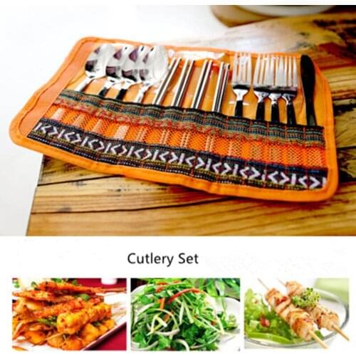 Stainless Steel Portable Cutlery Set Dessert Tableware Coffee Fork in Dinnerware Setss Fork Spoon Knife Set