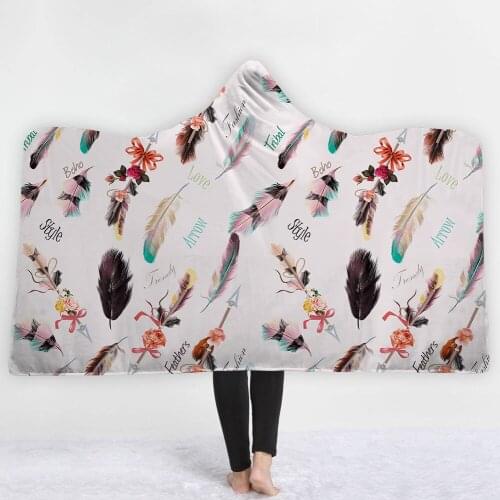 Simple style blanket keep Warm soft comfortable Colorful feathers blanket twin full size best selling white bottom blanket