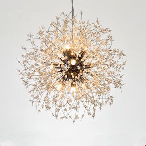 Modern Dandelion Crystal Chandeliers Lighting for Bedroom Kitchen Dining Room Pendant Hanging Lamp