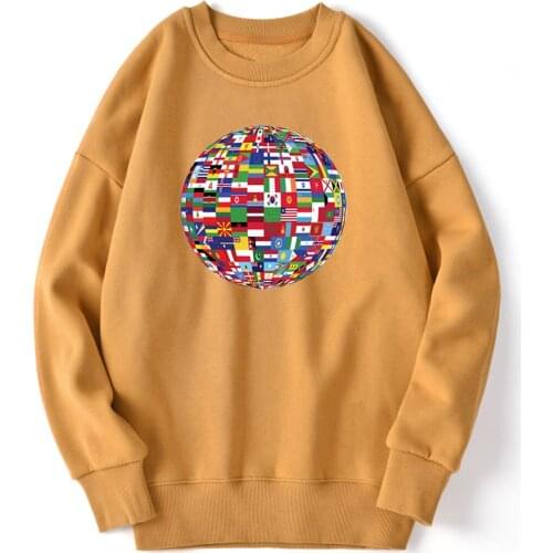 The Earth Print Sweatshirt For Mens Streetwear O-neck Hoodie Vintage Tops Leisure Pullovers Homme Winter New Supoleron Hombre
