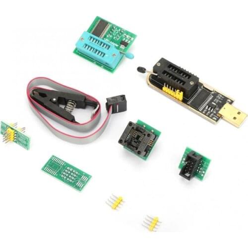 CH341A USB Programmer + SOP8 Test Clip + 1.8V Adapter + SOP8 to DIP8 Converter Module New
