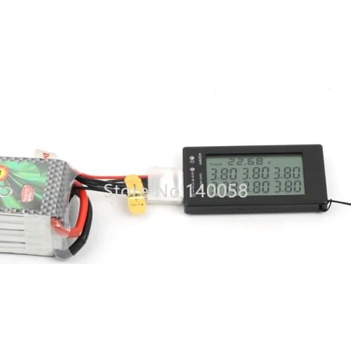 2-6S Battery Voltage Capacity Checker Balanced Voltage Divider Display Discharger Measuring Appliance Servo Tester