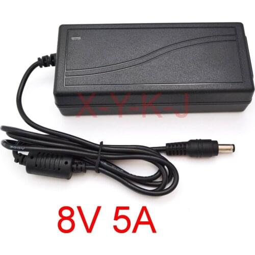 1PCS 8V 5A High quality IC solutions AC 100V-240V DC 8V 5A Switch power supply, 40W LED adapter, DC 5.5mm x 2.1mm-2.5mm