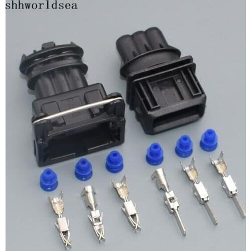 Worldgolden 3pin 3.5mm sensor connector kit case for car engine loom crank cam loom for ford Throttle socket 282191-1 282729-1