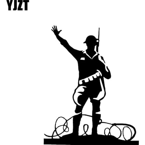 YJZT 12.2*15.3CM Coolest Shooting Silhouette Gun Car Sticker Vinyl High Quality Decoration Accessories Motorcycle C12-0354