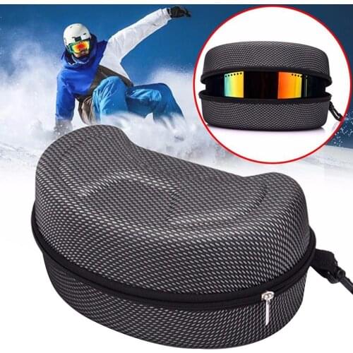 Protection Snow Ski Eyewear Case Snowboard Skiing Goggles Sunglasses EVA Carrying Case Zipper Hard Box