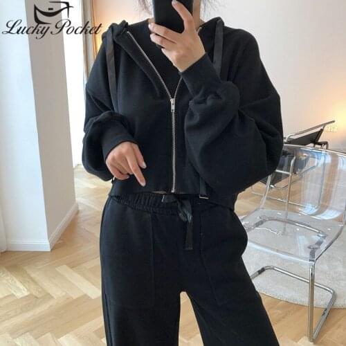 Women Autumn New Fashion Solid Color Casual Cotton Zip-up Sweatshirt Female Loose High Street Short Coat Ladies Outerwear M523