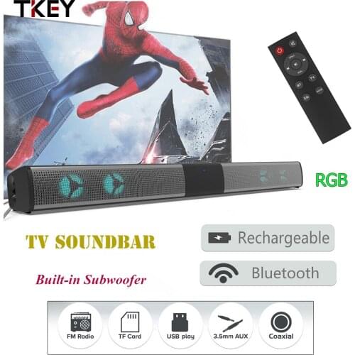 Home Theater Sound Bar Built-in Subwoofer Compatible Bluetooth5.0 Stereo Speaker With RBG Light Sound Bar Lossless Sound Quality