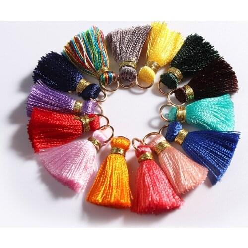 10PCS 2cm Mini Silky Tassels Colorful Small Fringe Tassels Home Decoration Jewelry DIY Bracelet Necklace Making Supplies