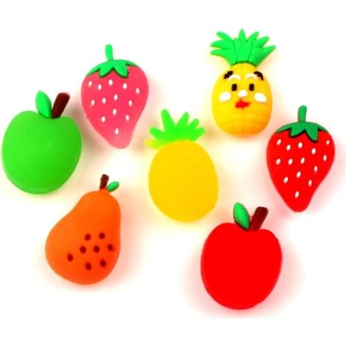 20Pcs Mixed PVC Fruit Cabochon Flatback Decoration Crafts Embellishments For Scrapbooking Diy Accessories