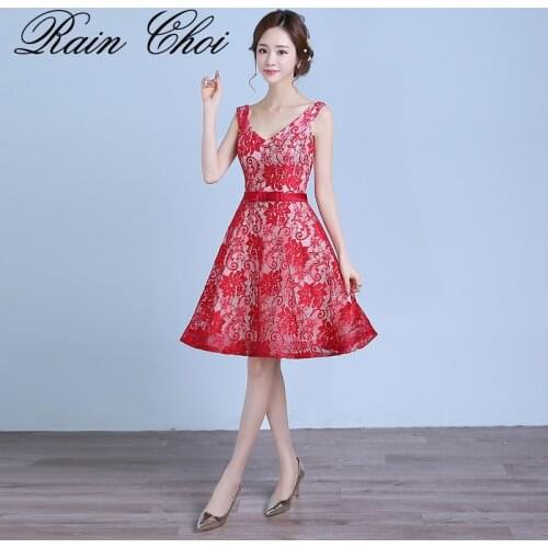 2020 New Arrvial Party Prom Gowns Lace Elegant Short Formal Evening Dress