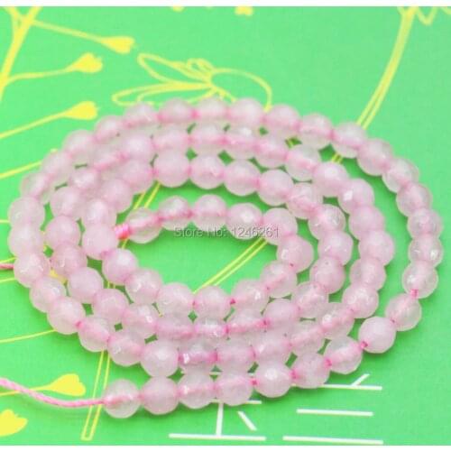 4mm Fashion Pink Crystal Round Beads Accessories Crafts Loose Beads Stone Faceted For Necklace Bracelet For Women Girls Gifts