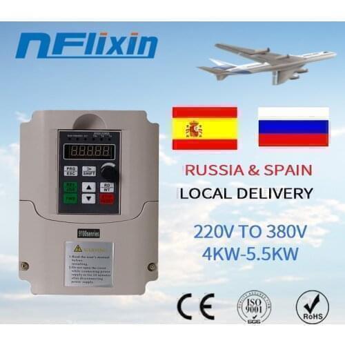 5.5kw 220V to 380V VFD AC Frequency Inverter Single Phase Input 3 Phase Output Drives Frequency Converter