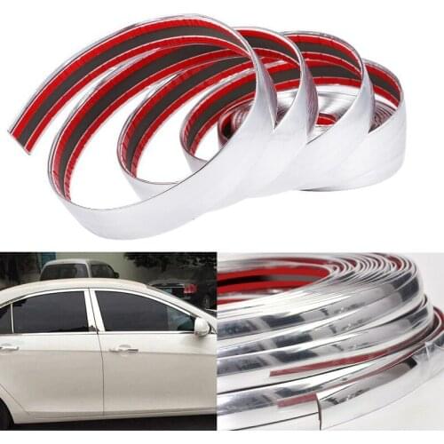 5M long silver car chrome DIY molding decorative strip for anti-scratch protection of car bumper door