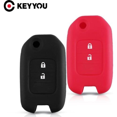 KEYYOU 10x 2/3 Buttons For Honda Fit Wisdom Marina XRV CITY Fob Key Holder Silicone Remote Car-Styling Car Key Case Cover Fit