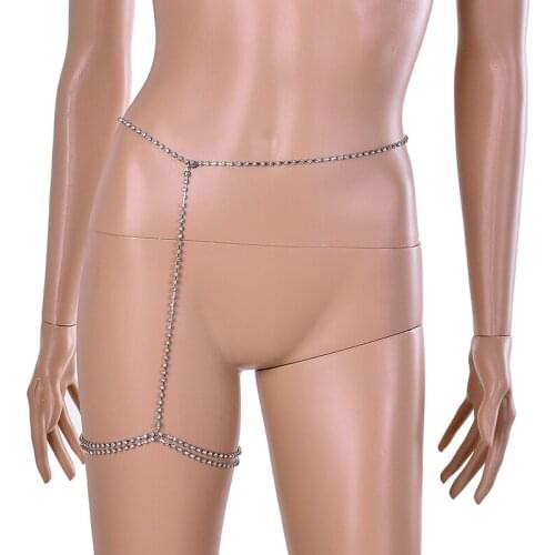 1pc Crystal Sexy Leg Body Chain Bikini Belly Summer Beach Thigh Jewelry Body Waist Link Sexy Necklace Fashion For Women