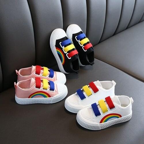 Childrens Canvas Shoes Spring and Autumn Girls' Sports Shoes Boys Canvas Shoes All-match White Shoes Student Casual Shoes
