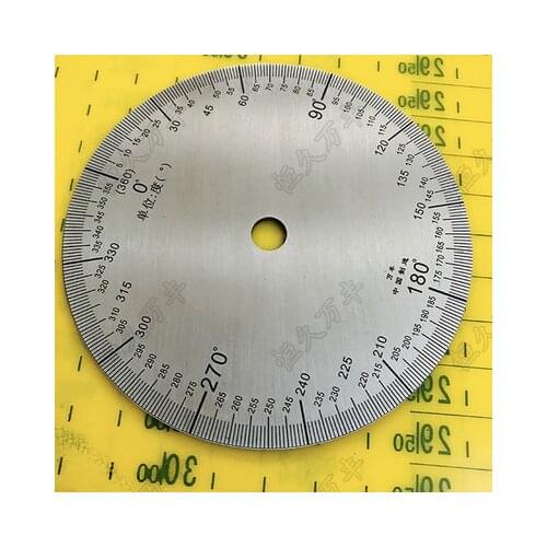 Diameter:90mm inner hole:8mm thickness:2mm 360 degree Stainless steel dial scale disc