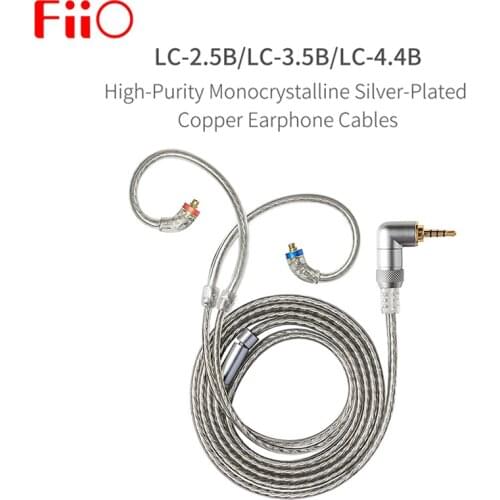 FIIO LC-2.5B LC-3.5B LC-4.4B 3.5 Singend 2.5/4.4 Balanced Earphone Replacement cable MMCX Adapter Silver-Planted OCC Cable 1.2m