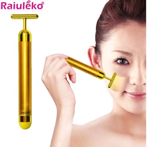 24K Gold Pulse Firming Massager Facial Facial Roller Massager Wrinkle Treatment Skin Tightening Wrinkle Stick Energy Beauty Bar