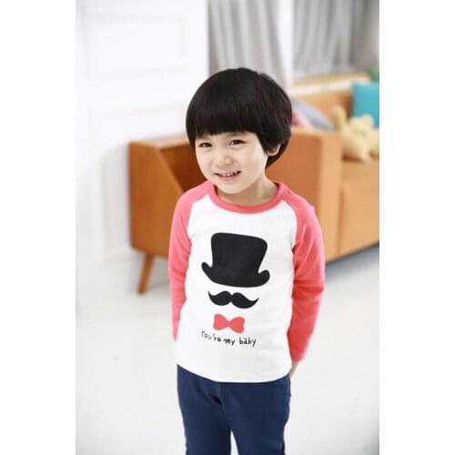 Korean spring autumn girls boys long-sleeve T-Shirts candy basic shirts kids Tees cartoon children clothes