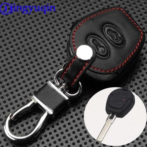 Jingyuqin Leather Car Key Case Cover For Seat Ibiza Leon Toledo Mii Altea Cordoba Arosa Alhambra Exeo FR For VW Sharan 2 ButtonS