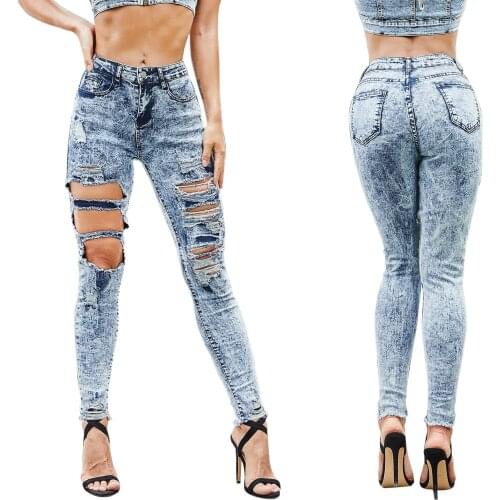 Hot Fashion Selling Hot Selling Jeans High Waist Solid Color Sexy Slim-Fit Speaker Pants Women Jeans Women