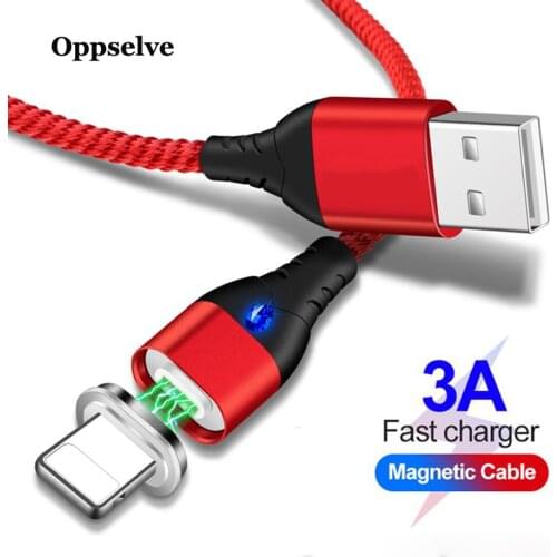 New LED Magnetic USB Cable For iPhone XS Max XR X Magnet Fast Charging Charger Nylon Cabo For iPhone 8 7 6 6 S Plus iPad Tablets