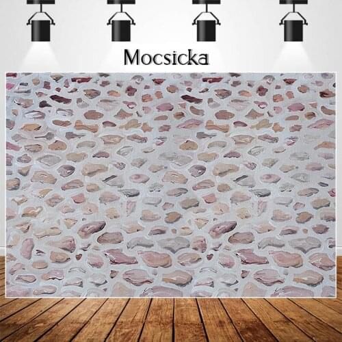 Mocsicka Cobblestone Floor Photocall Background Photo Studio Newborn Baby Children Birthday Stone Floor Photography Backdrops
