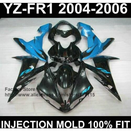 MOTOMARTS New black Motorcycle fairings for YAMAHA YZF R1 2004 2005 2006 fairings yzf r1 04 05 06 fairing Full injection