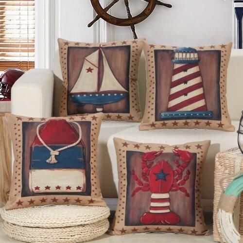 45x45cm Cotton Linen Cushion Cover Retro Style Throw Pillow Cover For Sofa Home Waist Car Pillowcases