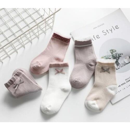 0-8 Years 5 Pairs/set Children Spring&summer Soft Socks With Bow Lace Accessories Girls Socks Medium Tube Socks For Baby Kids