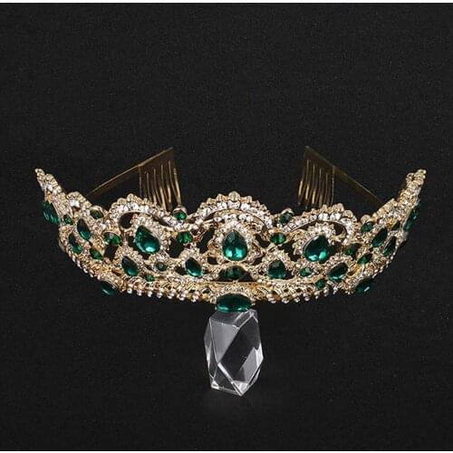 New High-grade Crystal Crown Headdress with Rhinestone Hair Comb Insert Comb Bride Wedding Accessories BN
